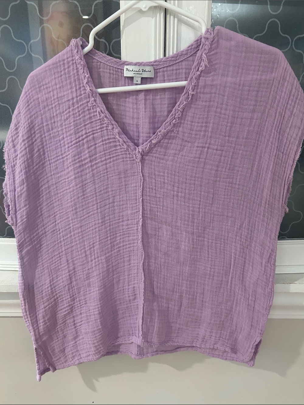 Michael Stars Lavender Gauze V-Neck Women's Top